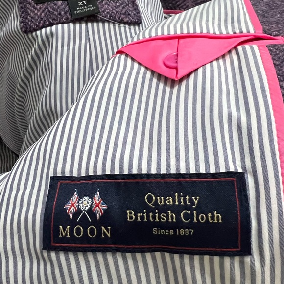 Best Price New Herringbone Chevron Parke Wool Blazer lavender luxury wool - Picture 3 of 7